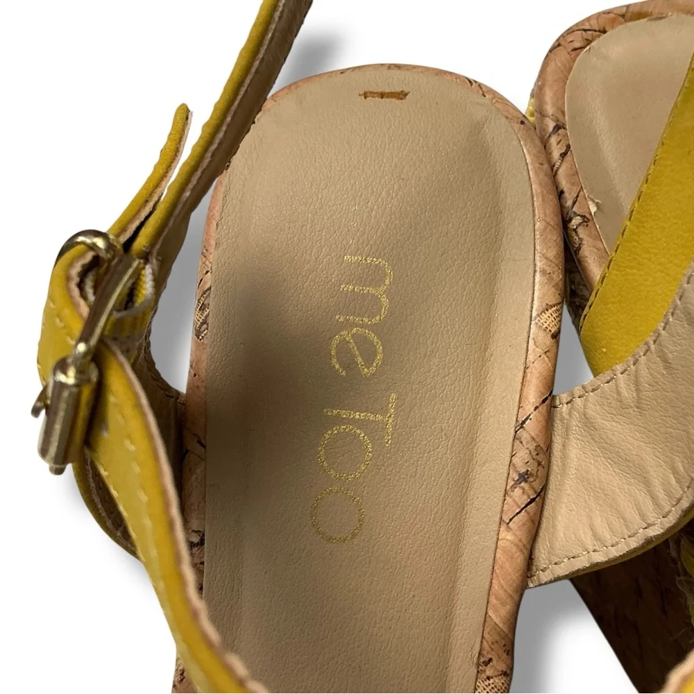 Me Too Yellow Montana Cork Wedge Sandals
